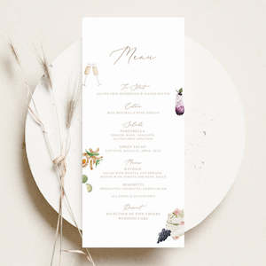 Artwork preparation: Elle - Wedding Menu Cards