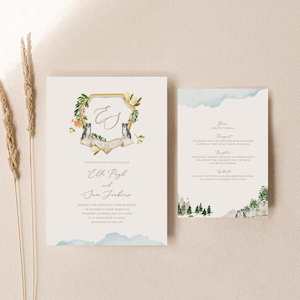 Elle - Wedding Invitation Cards Set of 2