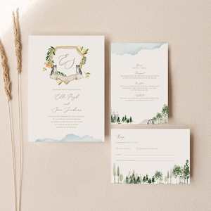 Elle - Wedding Invitation Cards Set of 3