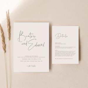 Beatrix - Wedding Invitation Cards Set of 2