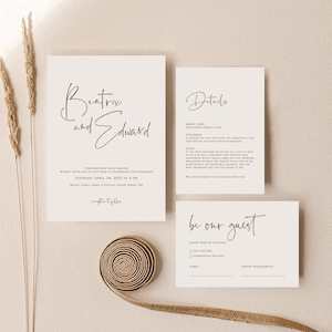 Beatrix - Wedding Invitation Cards Set of 3