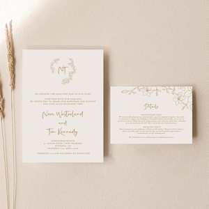 Nora - Wedding Invitation Set of 2 Cards