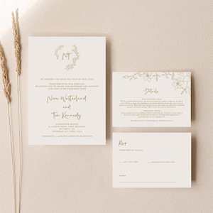 Nora - Wedding Invitation Set of 3 Cards