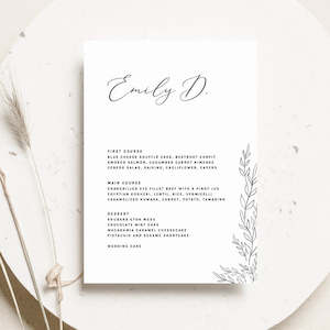 Artwork preparation: Clara - Wedding Menu Cards