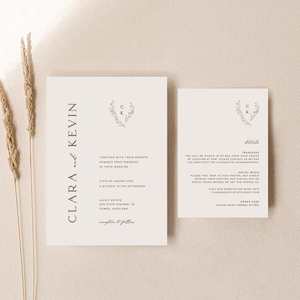 Clara - Wedding Invitation Set of 2 Cards