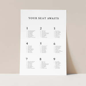 Bella - Wedding Seating Chart