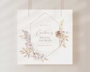 Artwork preparation: Boho Bridal Shower Welcome Sign Template