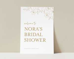 Floral Bridal Shower Welcome Sign Template