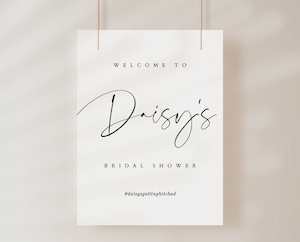 Black and White Bridal Shower Welcome Sign Template