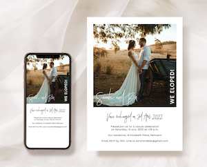 Modern Polaroid Elopement Invitation