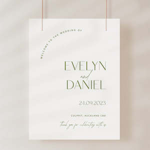 Artwork preparation: Evelyn - Wedding Welcome Sign