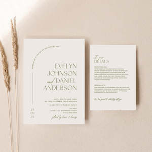 Evelyn Wedding Invitations - Set of 2