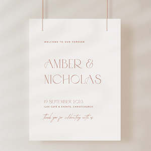 Artwork preparation: Amber - Wedding Welcome Sign