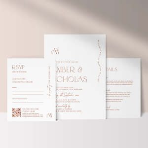 Amber Wedding Invitation - Set of 3