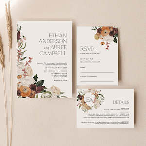 Artwork preparation: Auree - Wedding Invitation Set of 3 Cards