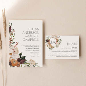 Artwork preparation: Auree - Wedding Invitation Set of 2 Cards