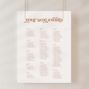 Artwork preparation: Retro Wedding Seating Chart