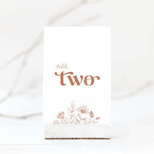 Retro Wedding Table Number Card