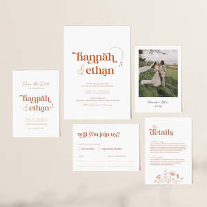 Retro Wedding Invitation Suite