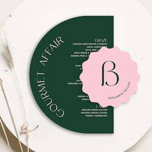 Autumn Wedding Arch Menu Place Cards