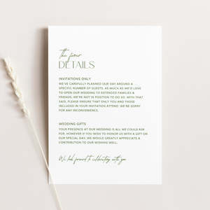 Autumn Wedding Details Card