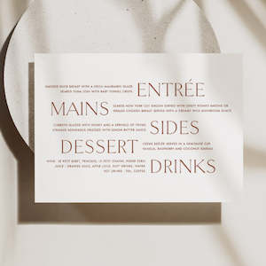 Arabella - Wedding Menu Cards