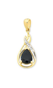 9ct Yellow Gold Sapphire And Diamond Pendant