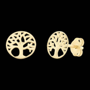 9Ct Yellow Gold Tree Of Life Earrings