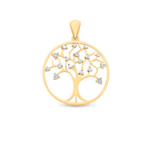 All Jewellery: 9Ct Yellow Gold Diamond Tree Of Life Pendant