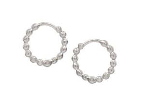 Sterling Silver Bubble Huggie Earring