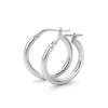 Earrings: 9ct White Gold And Silver Bonded Hoop Earrings