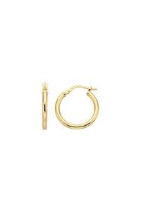 Earrings: 9Ct Yellow Gold And Silver Bonded Hoops