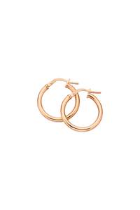 9ct Rose Gold And Silver Bonnded Hoop Earriings