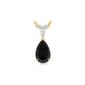 9ct Yellow Gold Sapphire And Diamond Pendant