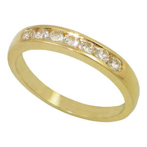 Anniversary Rings: 9Ct Yellow Gold Channell Set Diamond Ring