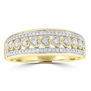 9ct yellow gold diamond set ring