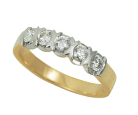 Anniversary Rings: 9Ct Yellow Gold Semi Rubover Diamond Ring