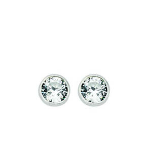 Childrens Jewellery: sterling silver 6mm cz stud earrings