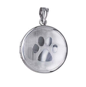 Silver Paw Print Memorial Locket