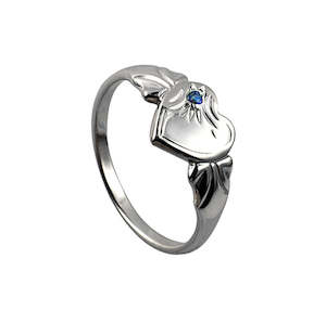 Childrens Jewellery: Sterling Silver Signet Ring With Blue Stone