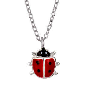 Childrens Jewellery: Sterling Silver Lady Bird Pendant With Chain