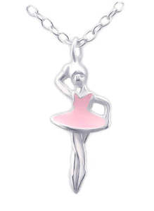 Childrens Jewellery: Sterling Silver Ballerina Pendant With Chain