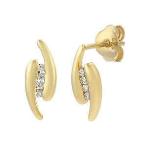 Diamond Earrings: 9Ct Yellow Gold Diamond Earrings