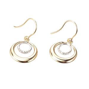 Diamond Earrings: 9ct Yellow Gold & Diamond Drop Earrings