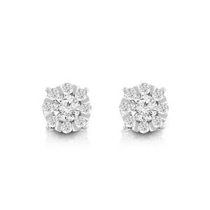 9Ct Yellow Gold Diamond Stud Earrings