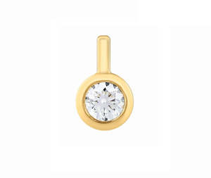 9ct Bezel Set Diamond Solitare With 9ct Yellow Gold Chain