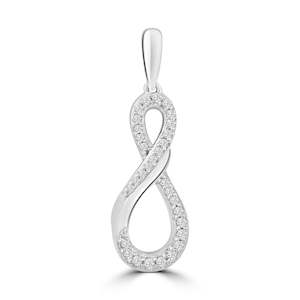 9Ct White Gold Diamond Set Infinity Pendant