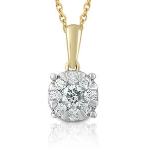 9Ct Yellow Gold Diamond Pendant