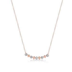 9Ct Rose Gold Diamond Set Necklace