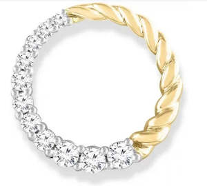 Diamond Necklaces Pendants: 9Ct Yellow Gold 0.50Ct Diamond Circle Pendant (Pendant Only)